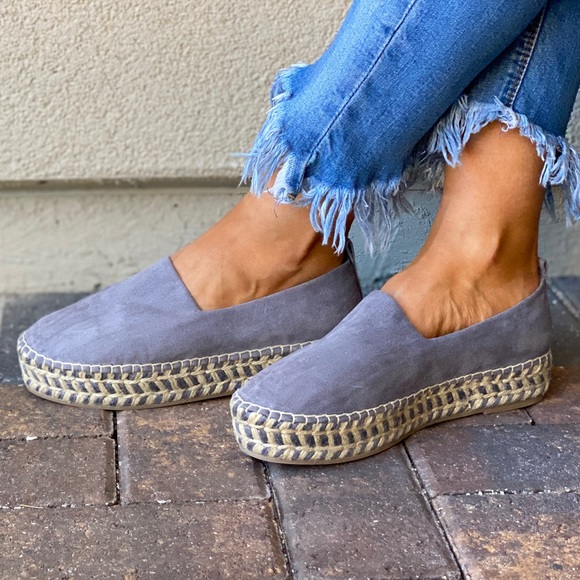 Blue Espadrille Chunky Flatform Slip On Loafers - Picture 8 of 12